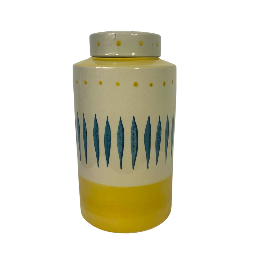 Sagebrook Home Yellow Tribal Canister 10”